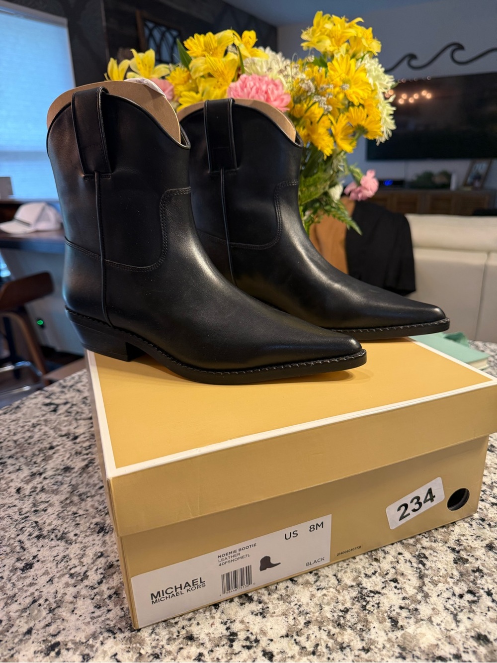 Brand new Michael Kors Black Noemie Leather Bootie